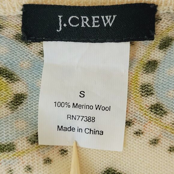 J. Crew Merino Wool Trastevere Paisley Cardigan Women Size S - Picture 7 of 7